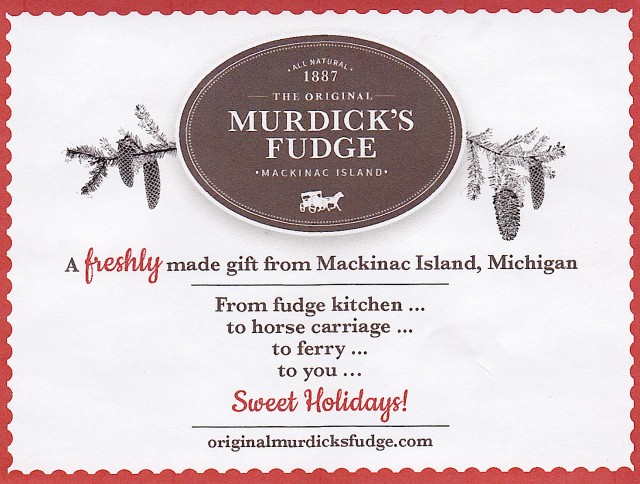 Murdick's Fudge Insert Card