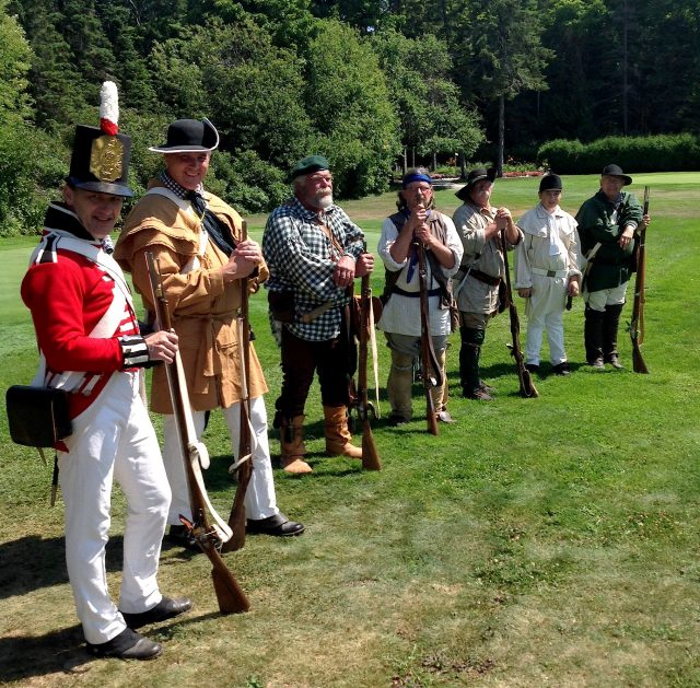 Reenactors representing the British side readied for the 200th anniversary of the Battle of 1814 on Mackinac Island on the Wawashkamo Golf Course.