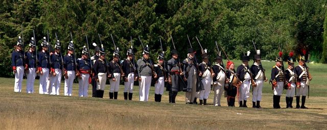 In 1814, more than 150 American soldiers battled the British. In 2014, the reenactors lined up on the Wawashkamo Golf Course the same way they did 200 years ago.